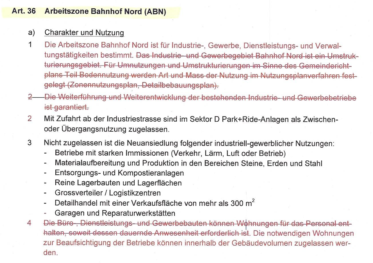 Arbeitszone Bahnhof Nord
