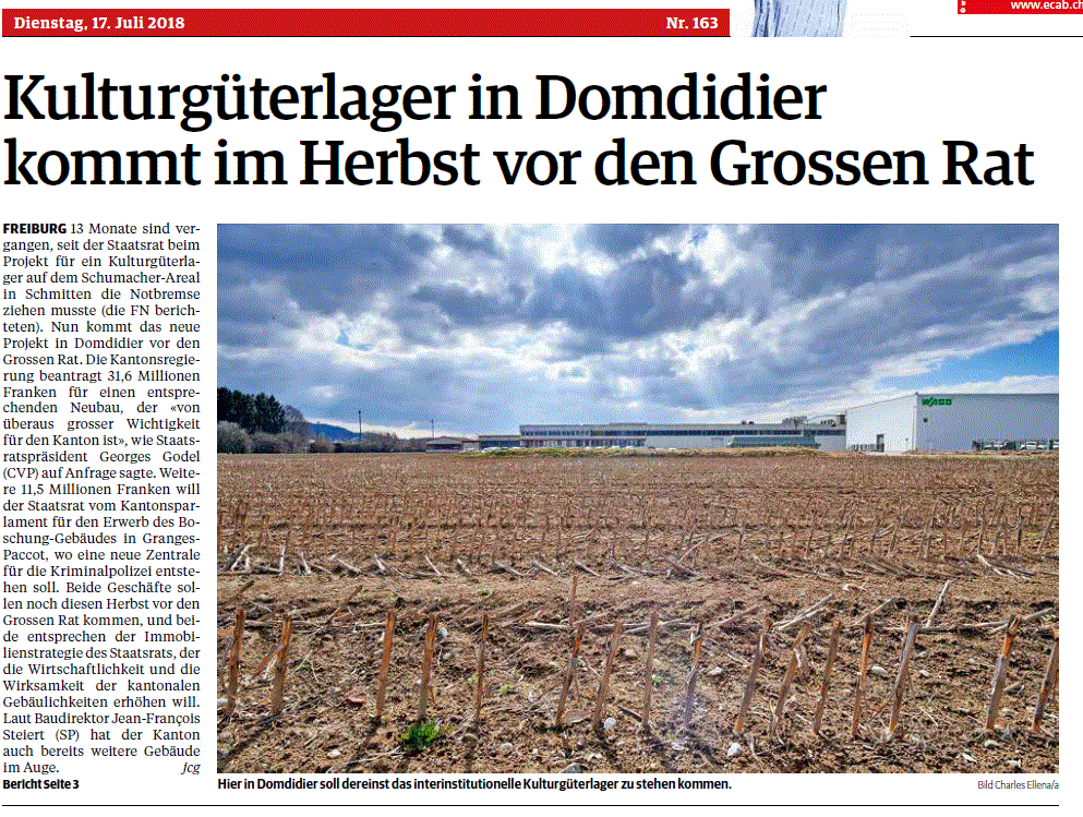 Domdidier für Kulturgüterlager vor GroRat 1