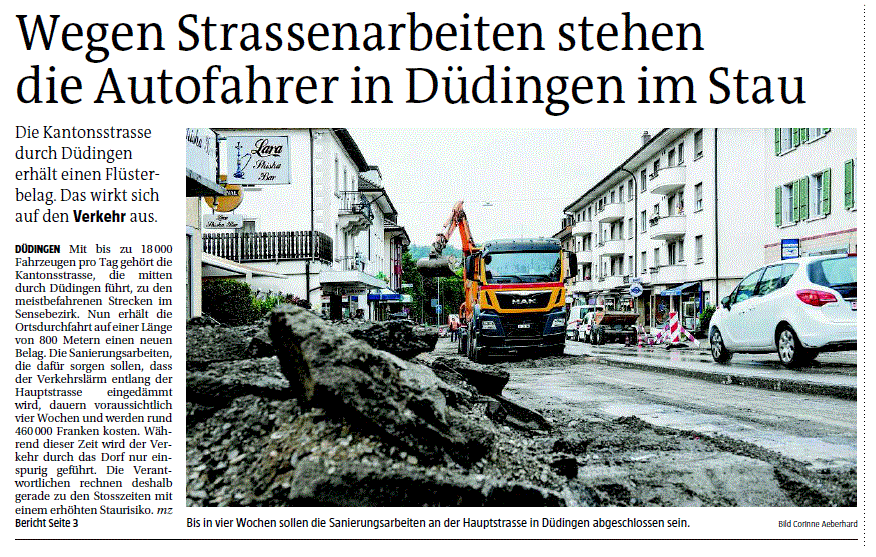 Flüsterbelag in Düdingen