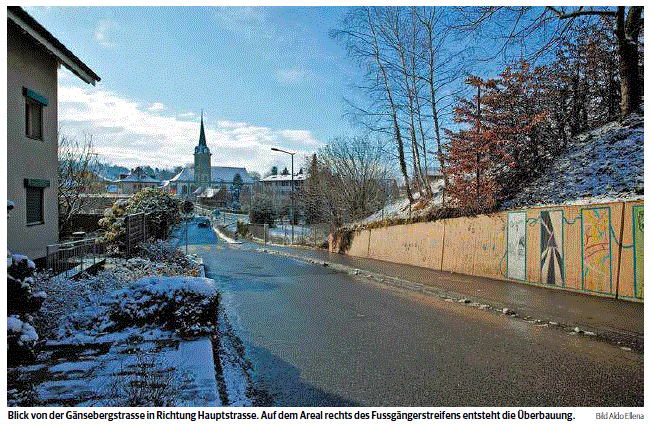 Gaensebergstrasse sperren in Düdingen