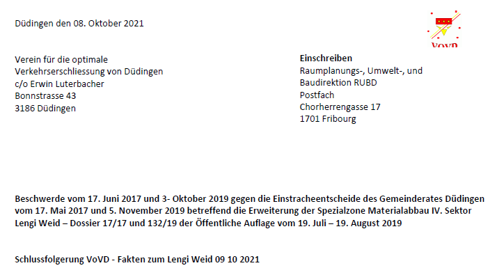 Schlussfolgerung VoVD - Staatsrat