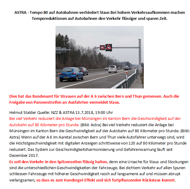 Text 80 km km h auf Autobahnen 2018